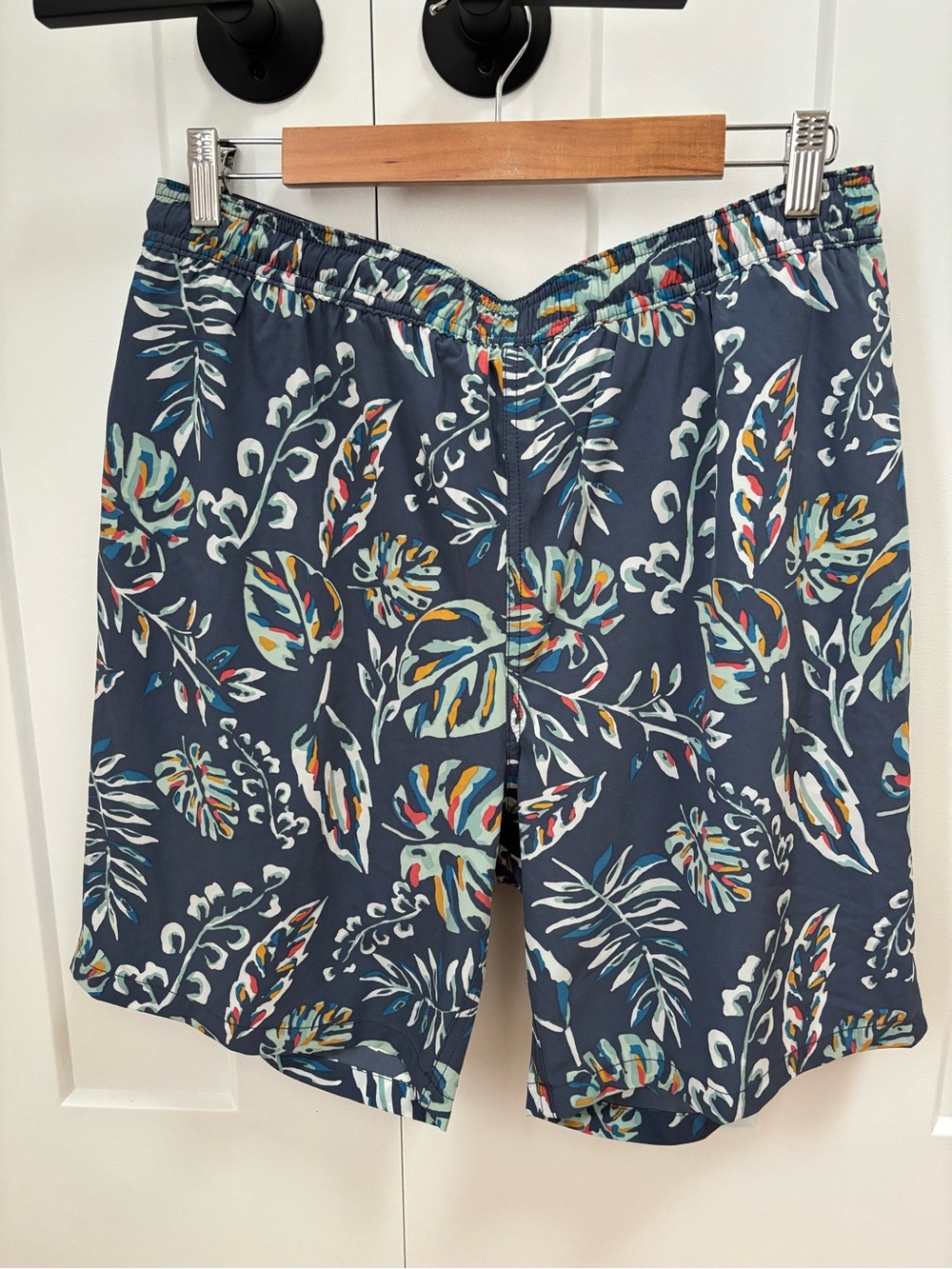 Kirkland Signature Navy Tropical Leaf Swim Shorts
